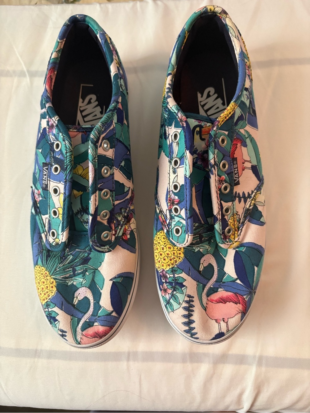 Vans Floral Tropical Lace-up Sneakers - Teal, Pink, Yellow, Blue